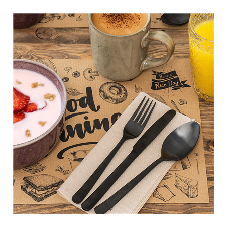 COUTEAUX 'OSLO'  23 CM NOIR ACIER (12 UNITÉ)