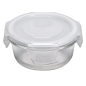 RÉCIPIENTS RONDS AVEC COUVERCLE 'WAKI GLASS' 210 ML Ø 10,5x5/6 CM TRANSPARENT VERRE (6 UNITÉ)