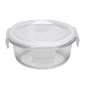 RÉCIPIENTS RONDS AVEC COUVERCLE 'WAKI GLASS' 400 ML Ø 13x5,5/6,3 CM TRANSPARENT VERRE (6 UNITÉ)