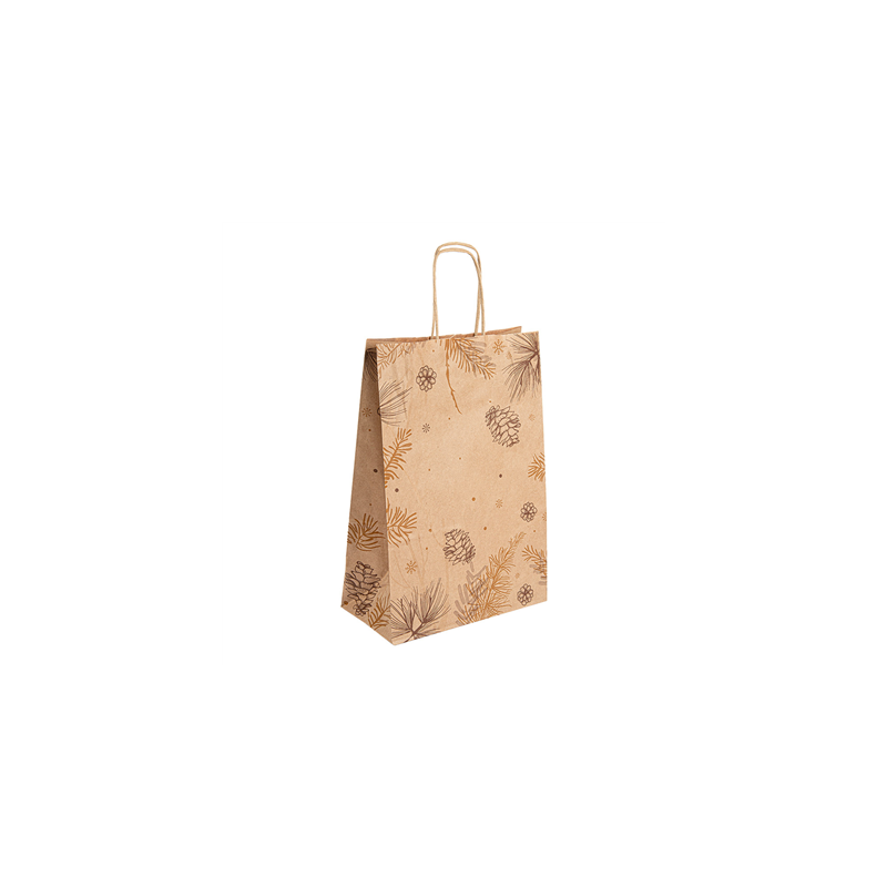 SACS SOS AVEC ANSES 'WINTER' 80 G/M2 20+10x29 CM NATUREL KRAFT (250 UNITÉ)