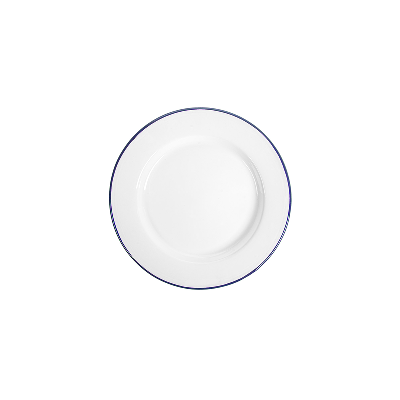 ASSIETTES PLATES 'ENAMELWARE'  Ø 25,5x2 CM BLANC ACIER ÉMAILLÉ (6 UNITÉ)