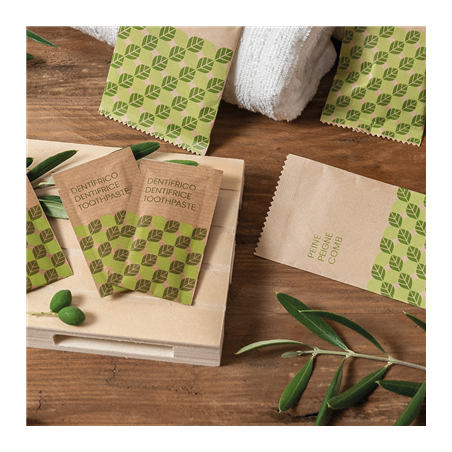 SACHETS DENTIFRICE 'NATURAL' 3 ML 8x4,5 CM NATUREL KRAFT (500 UNITÉ)