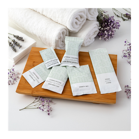 BONNETS DOUCHE EN SACHETS BLANC 'THERAPY'  6X10,5 CM BLANC PE (250 UNITÉ)