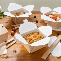 BOÎTES AMÉRICAINES MICRO-ONDABLES 'THEPACK' 1350 ML 220 G/M2 15,2x12,1x6,5 CM NATUREL CARTON ONDULÉ NANO-MICRO (300 UNITÉ)