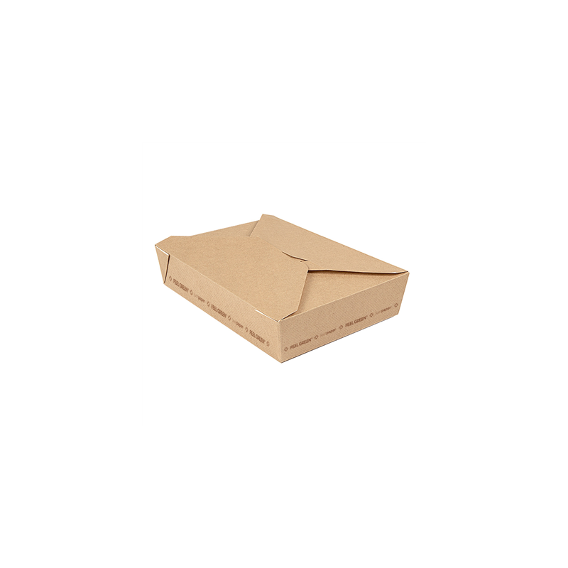 BOÎTES AMÉRICAINES MICRO-ONDABLES 'THEPACK' 1470 ML 220 G/M2 19,6x14x4,5 CM NATUREL CARTON ONDULÉ NANO-MICRO (300 UNITÉ)