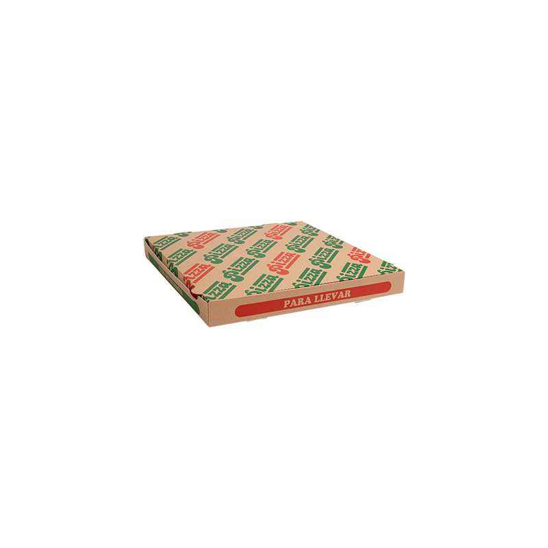 BOÎTES PIZZA 'THEPACK' 330 G/M2 36x36x4 CM NATUREL CARTON ONDULÉ MICROCANAL (100 UNITÉ)