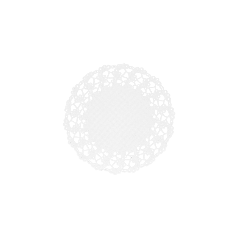 DENTELLES RONDES AJOURÉES  53 G/M2 Ø 11,5 CM BLANC PAPIER (250 UNITÉ)