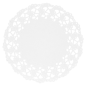 DENTELLES RONDES AJOURÉES  53 G/M2 Ø 11,5 CM BLANC PAPIER (250 UNITÉ)