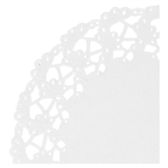 DENTELLES RONDES AJOURÉES  53 G/M2 Ø 11,5 CM BLANC PAPIER (250 UNITÉ)