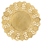 DENTELLES RONDES MÉTALISÉES  40 G/M2 + 20 G/M2 Ø 12 CM DORE LITOS MET. (100 UNITÉ)