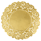 DENTELLES RONDES MÉTALISÉES  40 G/M2 + 20 G/M2 Ø 16,5 CM DORE LITOS MET. (100 UNITÉ)
