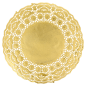 DENTELLES RONDES MÉTALISÉES  40 G/M2 + 20 G/M2 Ø 19 CM DORE LITOS MET. (100 UNITÉ)