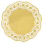 DENTELLES RONDES MÉTALISÉES  40 G/M2 + 20 G/M2 Ø 27 CM DORE LITOS MET. (100 UNITÉ)