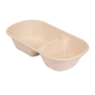 LUNCH BOXES 2 COMPART. 'BIONIC' 850 ML 23,5x13,1x4,6 CM NATUREL BAGASSE (500 UNITÉ)