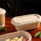 COUVERCLES LUNCH BOX 320.54/55 'BIONIC' 1000 ML 22,6x13,4x1,4 CM NATUREL BAGASSE (500 UNITÉ)