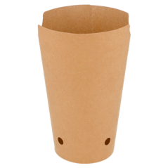 GOBELET À FRITES AVEC FERMETURE 16OZ - 480 ML 200 + 25PE G/M2 8,5x14 CM MARRON CARTON (50 UNITÉ)