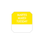 1000 U. ÉTIQUETTES ADHESIVES "MARDI"  2,5x2,5 CM JAUNE ADHESIF (1 UNITÉ)