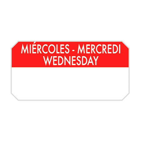1000 U. ÉTIQUETTES ADHESIVES "MERCREDI"