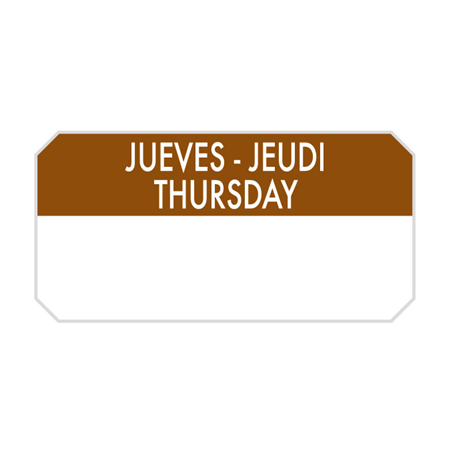 1000 U. ÉTIQUETTES ADHESIVES "JEUDI"