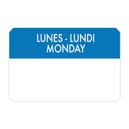 500 U. ÉTIQUETTES ADHESIVES "LUNDI"
