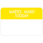 500 U. ÉTIQUETTES ADHESIVES "MARDI"  7,5x5 CM JAUNE PALE ADHESIF (1 UNITÉ)