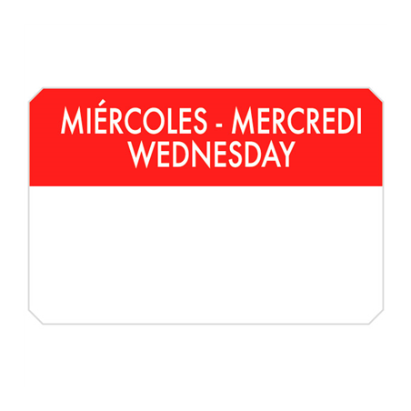 500 U. ÉTIQUETTES ADHESIVES "MERCREDI"