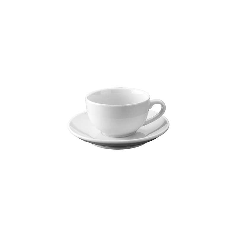 TASSES CAFÉ AU LAIT + COUPELLE 250 ML Ø8,5x7 CM BLANC PORCELAINE (24 UNITÉ)