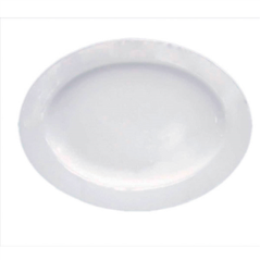 PLATS OVALES  33 CM LONG. BLANC PORCELAINE (12 UNITÉ)