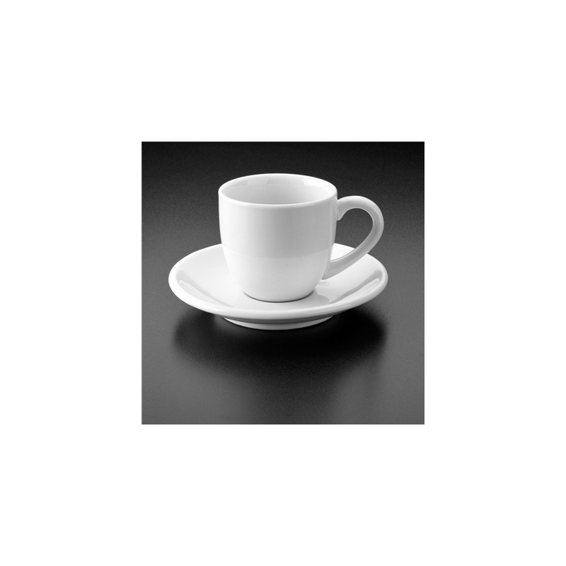 SOUCOUPES TASSE CAFE "ATLANTIC"  Ø 12,5 CM BLANC PORCELAINE (6 UNITÉ)