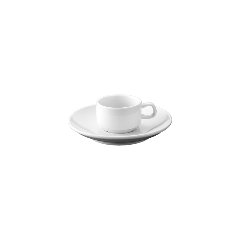 TASSES CAFÉ + SOUCOUPES 100 ML Ø6,8x4,2 cm BLANC PORCELAINE (12 UNITÉ)