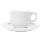 TASSES CAFÉ + SOUCOUPES 250 ML Ø8,8x6,5 CM BLANC PORCELAINE (12 UNITÉ)