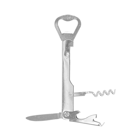 TIRE-BOUCHON MULTI USAGE  14x3,5x1 CM ARGENTE INOX (1 UNITÉ)