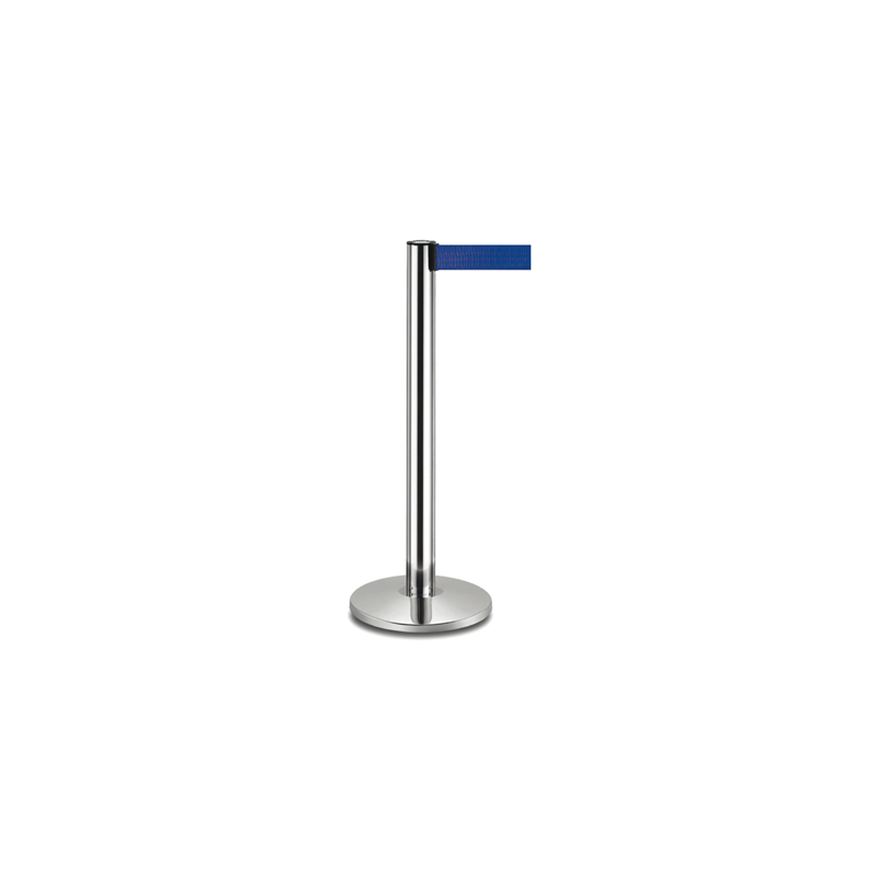 COLONNES MOBILES AVEC RUBAN RETRACTIBLES  Ø 36x104 CM BLEU ALUMINIUM (2 UNITÉ)