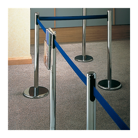 COLONNES MOBILES AVEC RUBAN RETRACTIBLES  Ø 36x104 CM BLEU ALUMINIUM (2 UNITÉ)