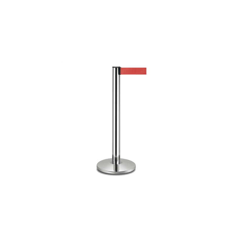 COLONNES MOBILES AVEC RUBAN RETRACTIBLES  Ø 36x104 CM ROUGE ALUMINIUM (2 UNITÉ)