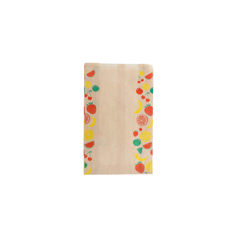 SACHETS PLATS POUR FRUITS 1,5 KG 32 G/M2 19+8x30 CM NATUREL KRAFT (250 UNITÉ)