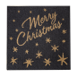SERVIETTES "DOUBLE POINT" ECOLABEL 'MERRY CHRISTMAS' 18 G/M2 20x20 CM NOIR OUATE (2400 UNITÉ)
