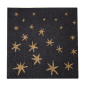 SERVIETTES "DOUBLE POINT" ECOLABEL 'MERRY CHRISTMAS' 18 G/M2 20x20 CM NOIR OUATE (2400 UNITÉ)