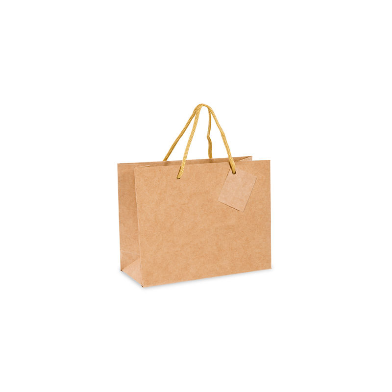 SACS BOUTIQUE ANSES CORDON  120 g/m2 40+15x32 CM NATUREL KRAFT (10 UNITÉ)