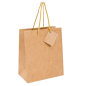 SACS BOUTIQUE ANSES CORDON  120 g/m2 40+15x50 CM NATUREL KRAFT (10 UNITÉ)