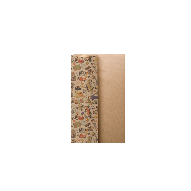 PAPIER CADEAUX 'VINTAGE' 60 G/M2 0,7x100 M NATUREL KRAFT VERGÉ (1 UNITÉ)