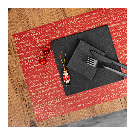 SETS DE TABLE KRAFT "MERRY CHRISTMAS"  60 G/M2 31x43 CM BORDEAUX CELLULOSE (2000 UNITÉ)