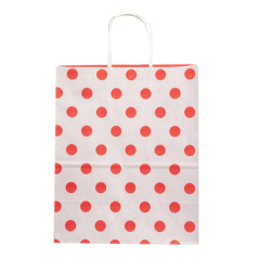 SACS SOS AVEC ANSES - EXT. "À POIS"  80 G/M2 26+14x32 CM ROUGE CELLULOSE (250 UNITÉ)