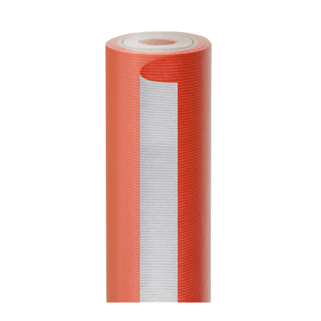 PAPIER CADEAU 50 M ROUGE-ARGENT
