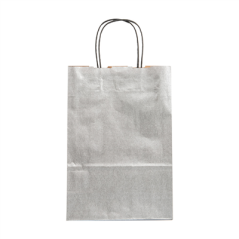 SACS SOS AVEC ANSES  80 G/M2 26+14x32 CM ARGENTE KRAFT (250 UNITÉ)