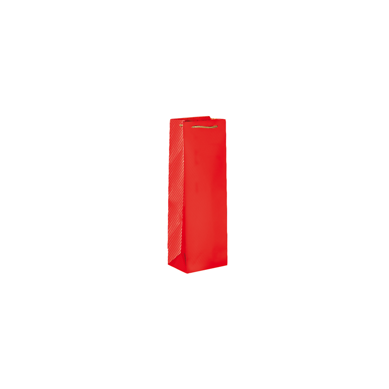 10 U. SAC PORTE-BOUTEILLES CORDE  150 G/M² 12,3+7,8x36 CM ROUGE PAPIER (1 UNITÉ)