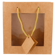 10 U. SACS AVEC FENÊTRE  18+8x19 CM NATUREL KRAFT (10 UNITÉ)