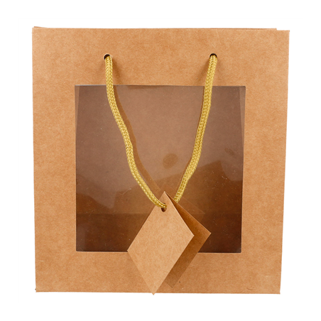 10 U. SACS AVEC FENÊTRE  18+8x19 CM NATUREL KRAFT (10 UNITÉ)