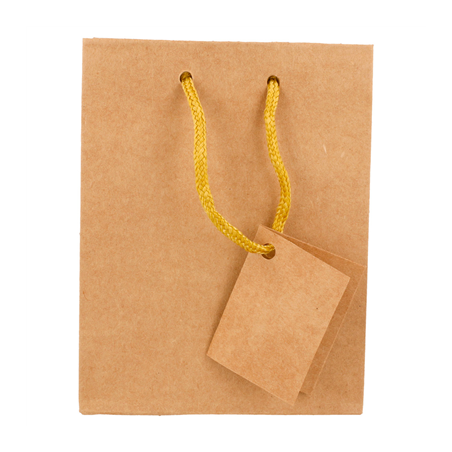 10 U. SACS BOUTIQUE ANSES CORDON  175 G/M2 11,4+6,4x14,6 CM NATUREL KRAFT (1 UNITÉ)