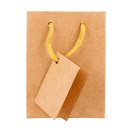 10 U. SACS BOUTIQUE ANSES CORDON  175 G/M2 8,3+3,3x10,8 CM NATUREL KRAFT (1 UNITÉ)